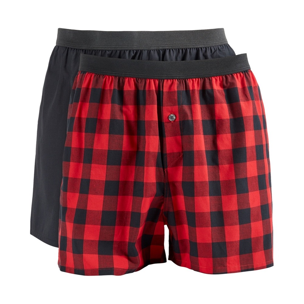 Club Room Woven‎ Cotton Boxers Mens Medium Black Soft Underwear 2-Pack NWT